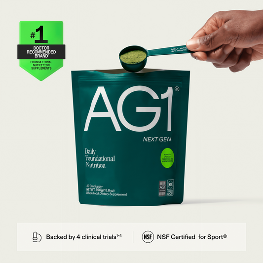 AG1 Greens Powder Refill Pouch – 75 Vitamins, Multivitamin & Probiotic | Gut Health Support | Vegan, Keto, Gluten Free | Athletic Greens Supplement - Pouch Only, Classic Formula